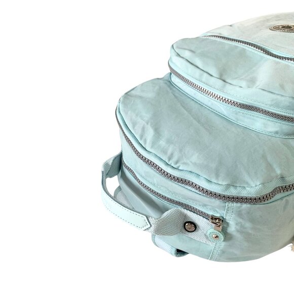 brand new Kipling 45cm 15" backpack Seoul large openside pocket light green - Picture 8 of 10